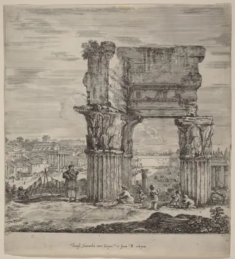 Temple of Concord and Roman Forum, by Stefano Della Bella