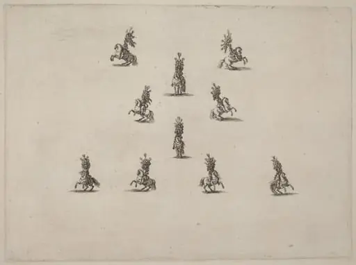 Ten Cavaliers with Large Plumed Helmets, by Stefano Della Bella