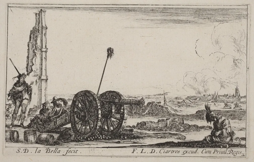 The Cannon, by Stefano Della Bella, ink, 1641