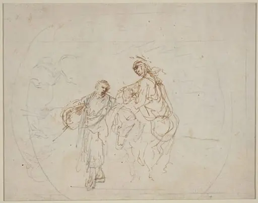The Flight into Egypt [verso], by Stefano Della Bella