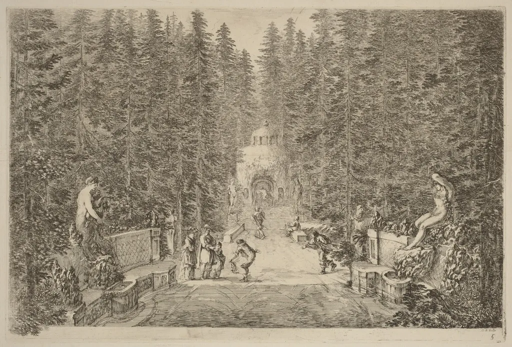 The Water Spray, by Stefano Della Bella, ink, 1653