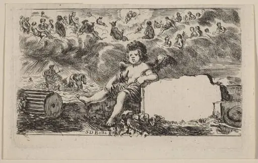 Title Page for "Jeu des Mythologie", by Stefano Della Bella