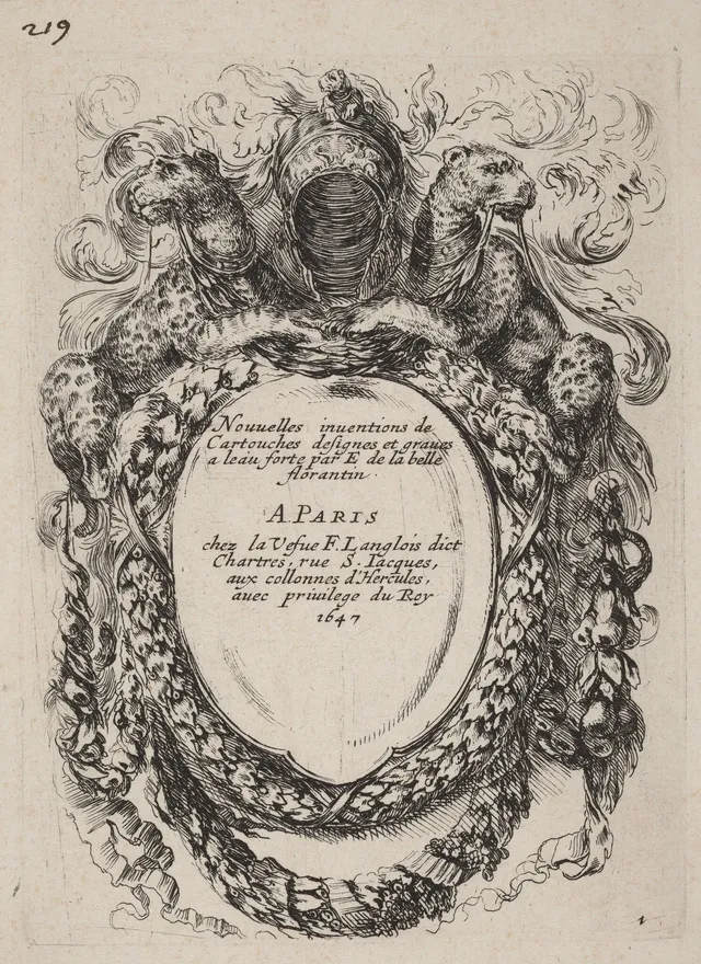 Title Page for "Nouvelles inventions de Cartouches", by Stefano Della Bella