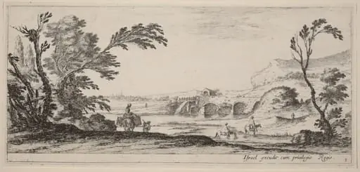 Travelers Fording a Stream, by Stefano Della Bella