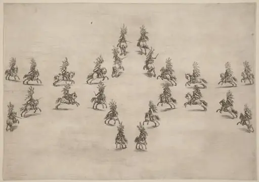 Twenty-Four Cavaliers in an Oval, by Stefano Della Bella