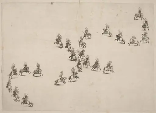 Twenty-Four Cavaliers in Double S Formation, by Stefano Della Bella