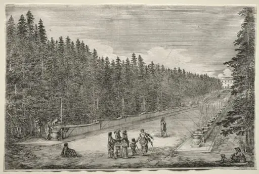 Views of the Villa of Pratolino:  The Promenade of the Fountains, by Stefano Della Bella