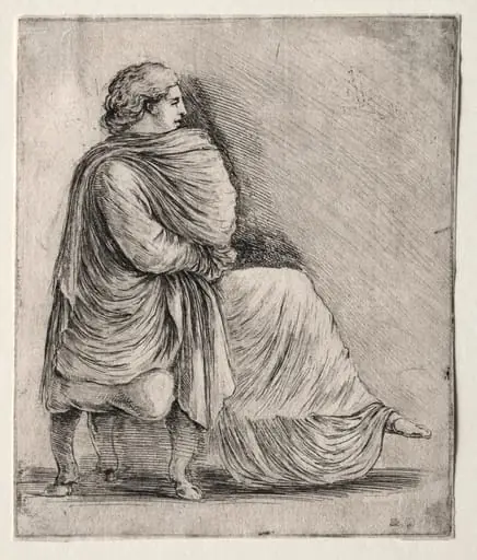 Woman Seated on a Stool, by Stefano Della Bella