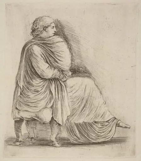 Woman Seated on a Stool, by Stefano Della Bella