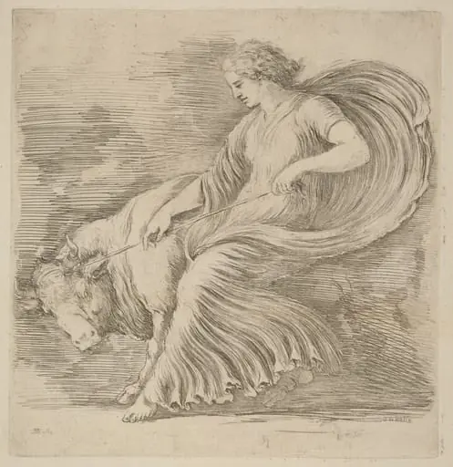 Woman with a Young Bull, by Stefano Della Bella