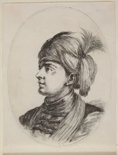 Young Moor in a Feathered Turban, Turned to the Left, by Stefano Della Bella