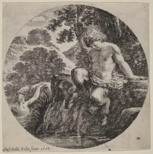 Young Satyr at the Bank of a Stream, by Stefano Della Bella