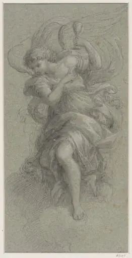 Kneeling angel holding a chalice, by Stefano Pozzo