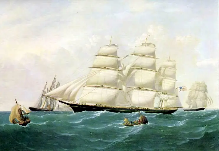 Clipper Ship HURRICANE in the English Channel, by Stephen Dadd Skillett