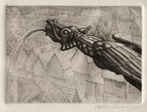 Illustration for "Peronnik the Fool":  A Gargoyle, by Stephen Gooden