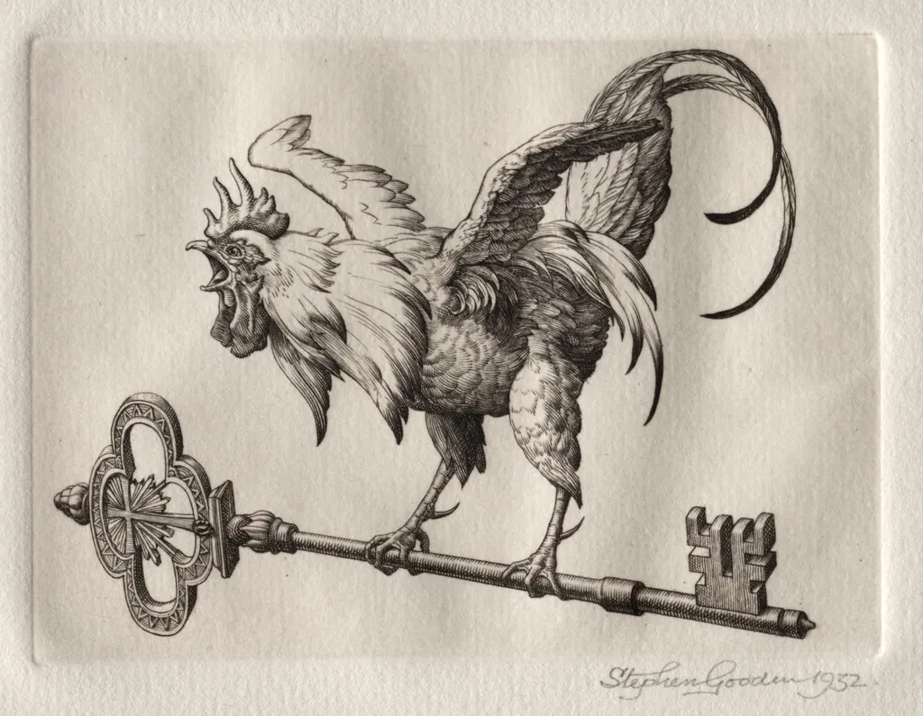 Illustration for "Peronnik the Fool": Cock Key, by Stephen Gooden, 1933