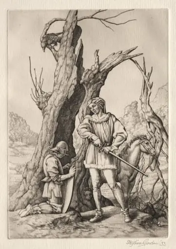 Peronnik the Fool:  Peronnik and Sir Gilles, by Stephen Gooden