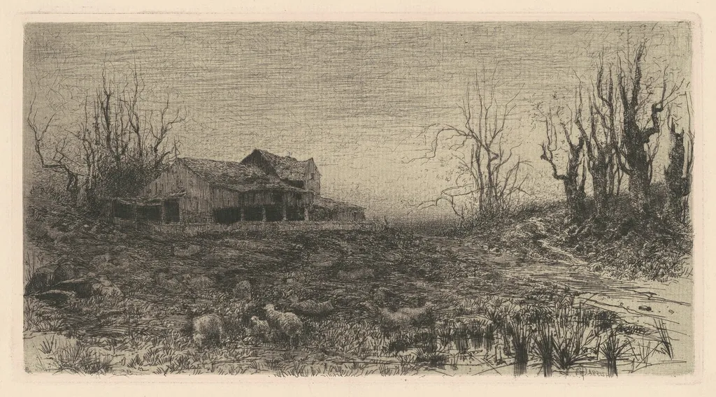 November, by Stephen Parrish, ink, 1880