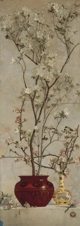 Still Life with Azaleas and Apple Blossoms, by Charles Caryl Coleman