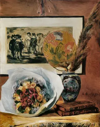Still Life with Bouquet and Fan, by Pierre-Auguste Renoir