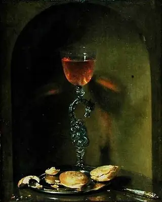 Still Life with Bread and Wine Glass