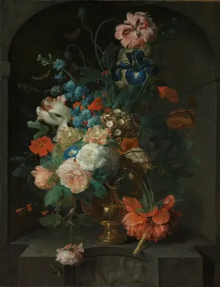 Still Life with Flowers, by Coenraet Roepel