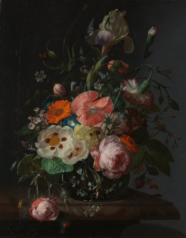 Still Life with Flowers on a Marble Slab