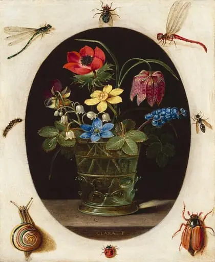 Still Life with Flowers Surrounded by Insects and a Snail
