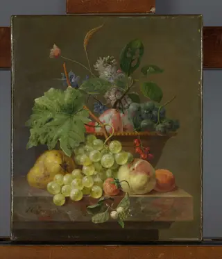 Still Life with Fruit in a Terracotta Dish, by Anthony Oberman