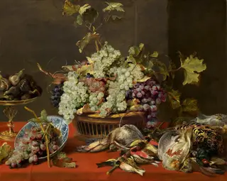 Still Life with Grapes and Game, by Frans Snyders