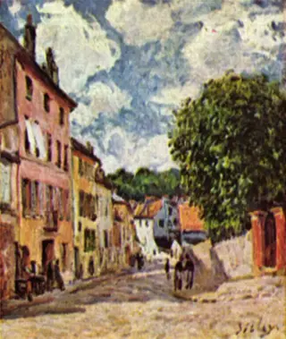 Street in Moret-sur-Loing, by Alfred Sisley