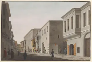 Street scene outside an embassy in Pera