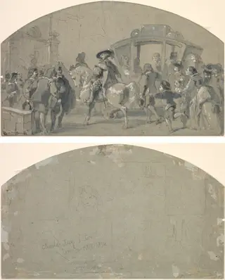 Street Scene (recto); Sketches (verso)
