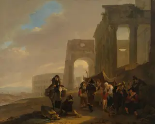 Street Scene with Roman Ruins