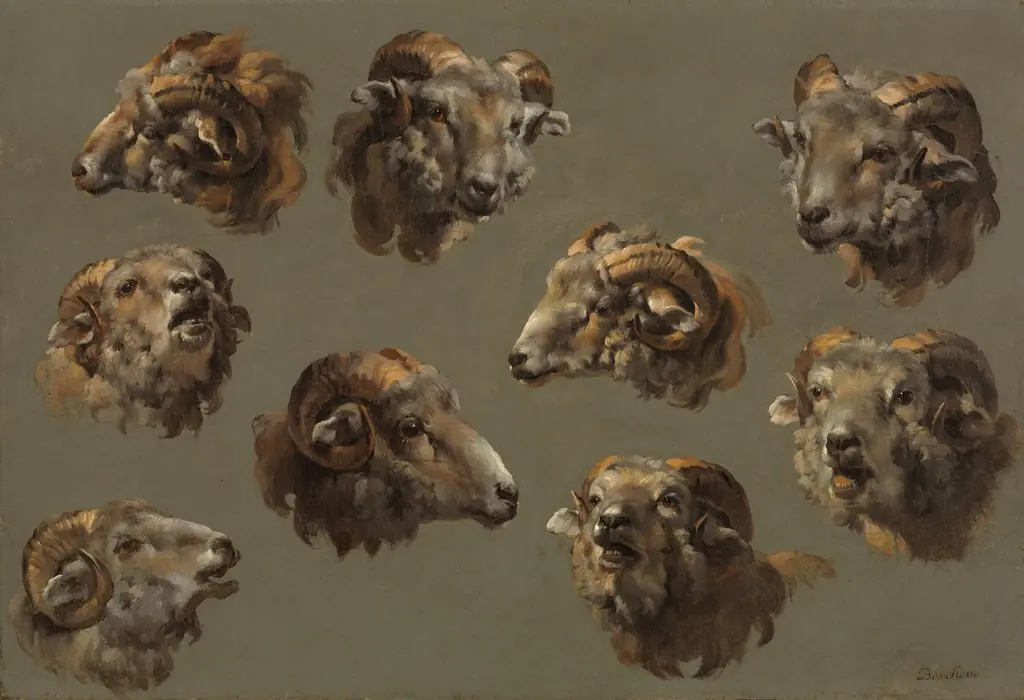 Studies of Ram Heads, 1749