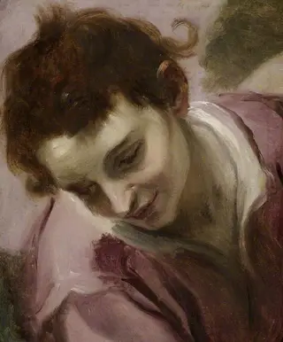 Study of head and bust of youth, looking to lower left, by Cigoli