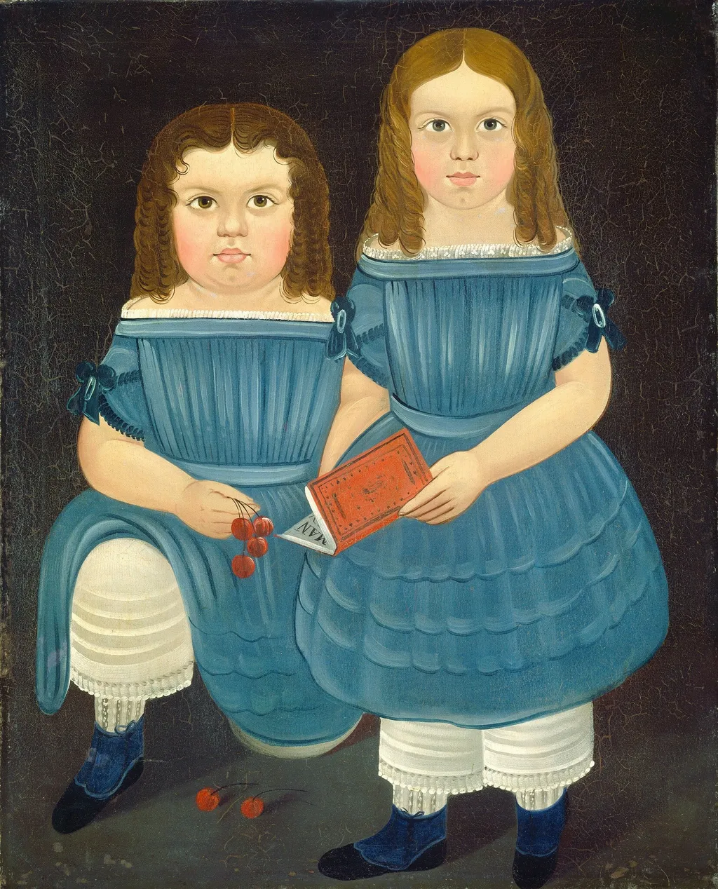 Sisters in Blue, by Sturtevant J. Hamblin, oil, 1840