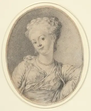Lady's Head, by Style of Gabriel Jacques de Saint-Aubin