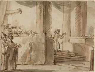 Judas Leaving the High Priest, by Style of Rembrandt van Rijn