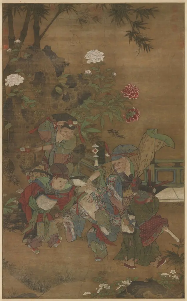 宋蘇漢臣畫五瑞圖 軸, by Su Hanchen