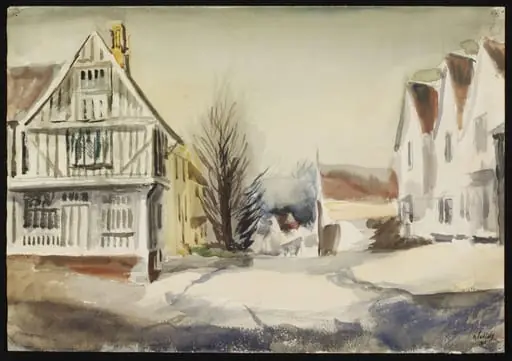 Lady Street, with the Guildhall, Lavenham, by Suddaby