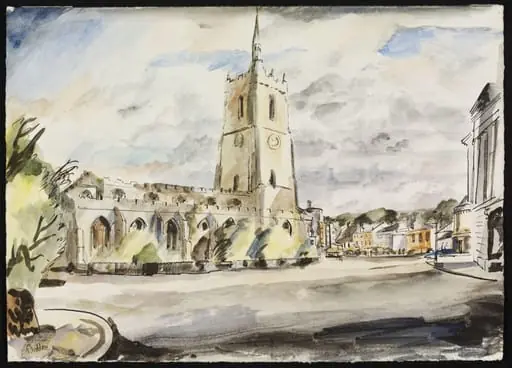 St. Peter's Church and Market Hill, Sudbury, by Suddaby