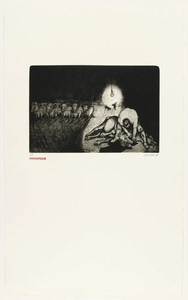 Untitled, by Sue Coe, ink, 1989