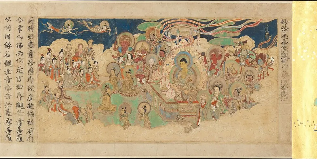 『妙法蓮華経』 「観世音菩薩普門品」|“Universal Gateway,” Chapter 25 of the Lotus Sutra, by Sugawara Mitsushige, ink, 1257