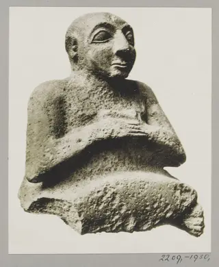 Sumerian limestone statue of Kurlil, ca. 2500 B.C., British Museum