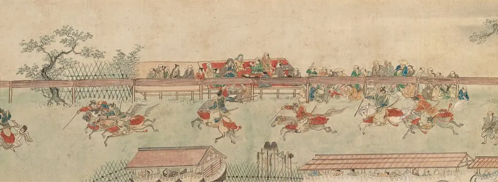 Horse Race at Kamo, by Sumiyoshi Hiromori