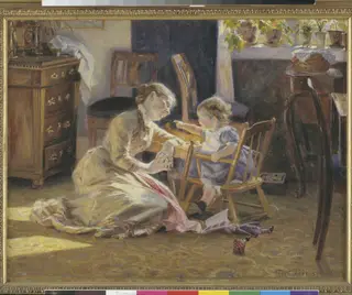Sunshine in the Living Room. The Artist's Wife and Child