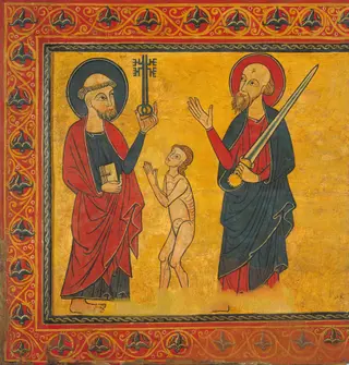Supplicant Soul between Saint Peter and Saint Paul
