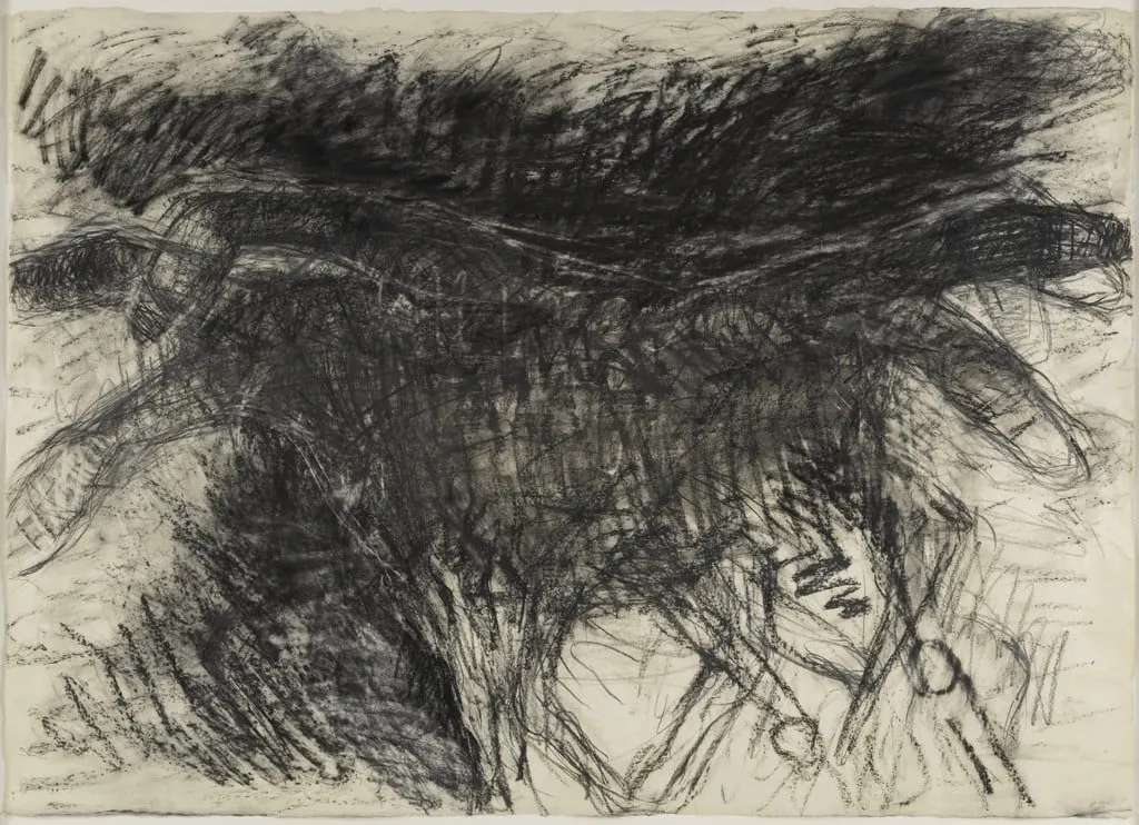 Untitled, by Susan Rothenberg, charcoal, 1990