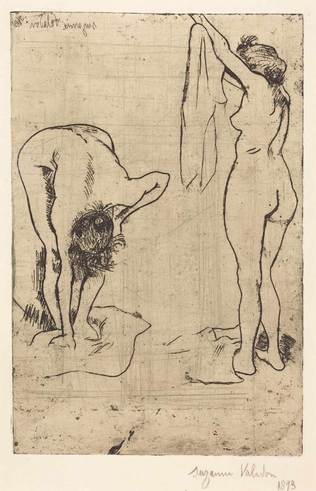 Femmes s'essuyant (Women Drying Themselves), by Suzanne Valadon, ink, 1893